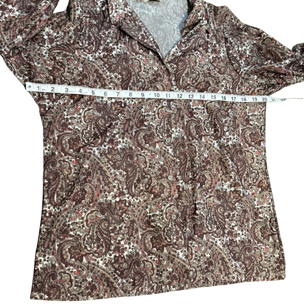 Vintage Fire Islander Paisley Blouse Size 16 Long Sleeve Made USA 70s Boho - Picture 7 of 9